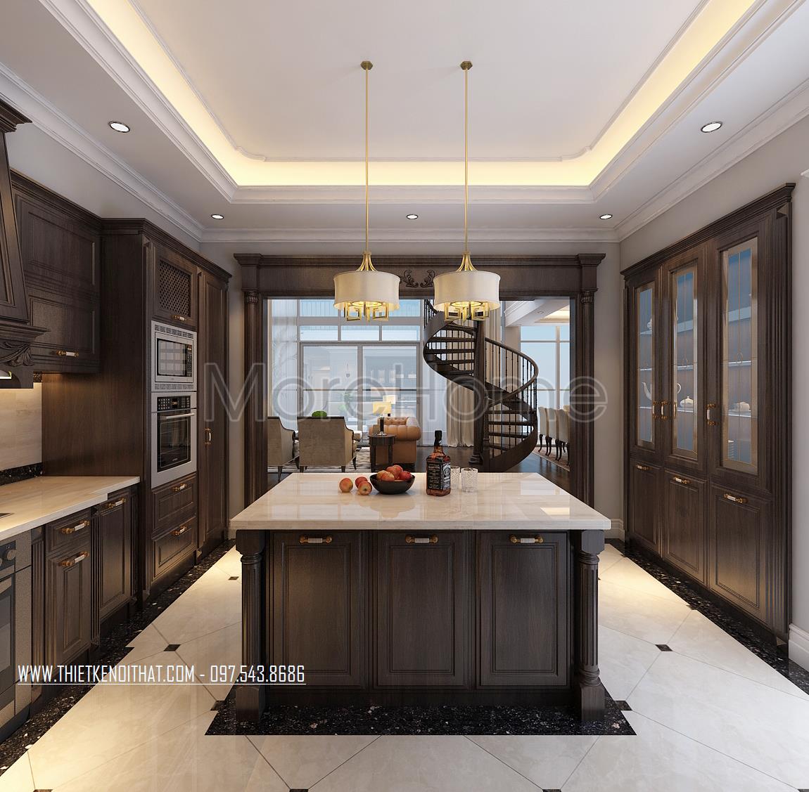 Tủ bếp gỗ óc chó MH009